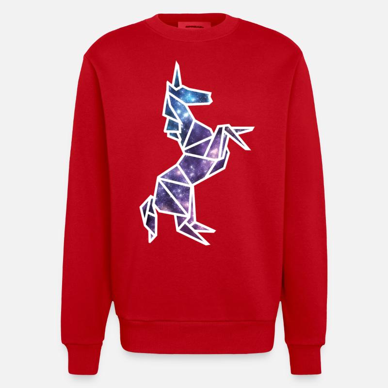 Galaxy Einhorn - Heavyweight Oversized Organic Crew Neck Made in EU - Rot