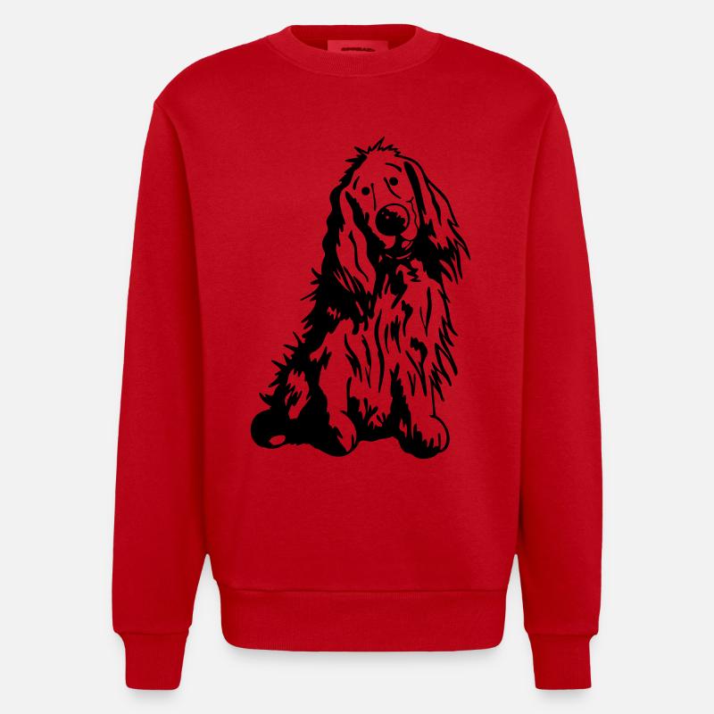 Verträumter Cocker Spaniel - Heavyweight Oversized Organic Crew Neck Made in EU - Rot
