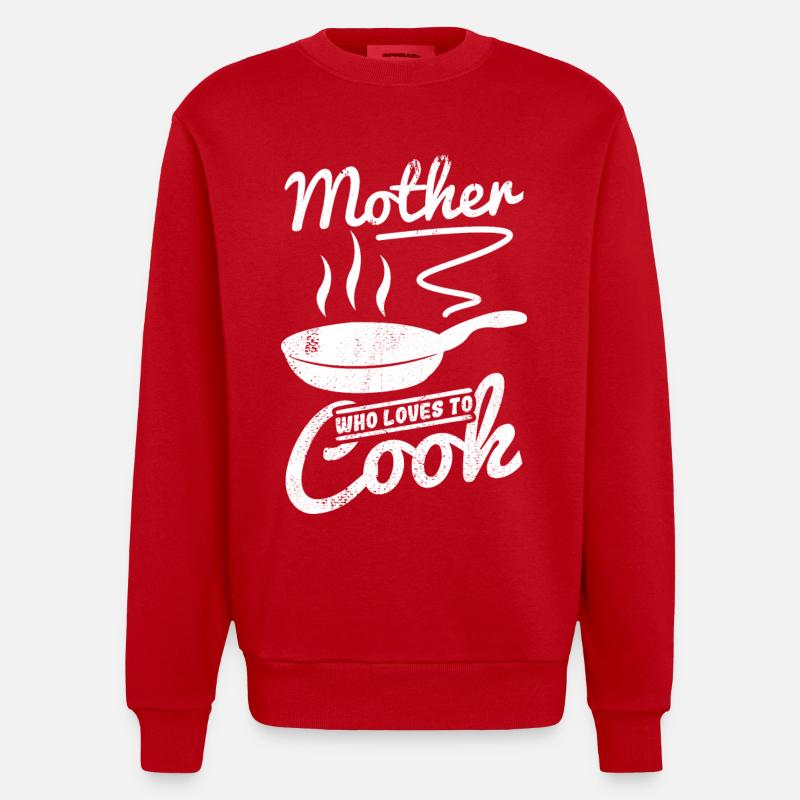Maman qui aime cuisiner - Sweat bio épais oversize fabriqué en UE - rouge
