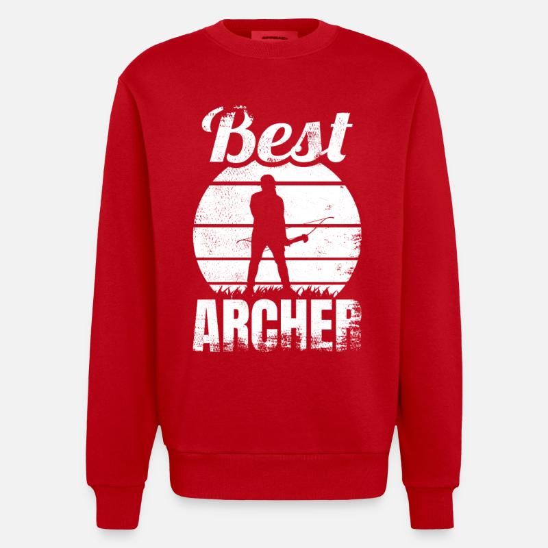 Bester Bogenschütze - Heavyweight Oversized Organic Crew Neck Made in EU - Rot