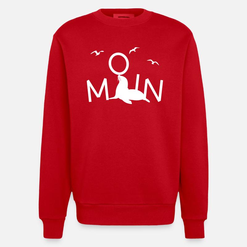 Moin Robbe Möwe - Heavyweight Oversized Organic Crew Neck Made in EU - Rot