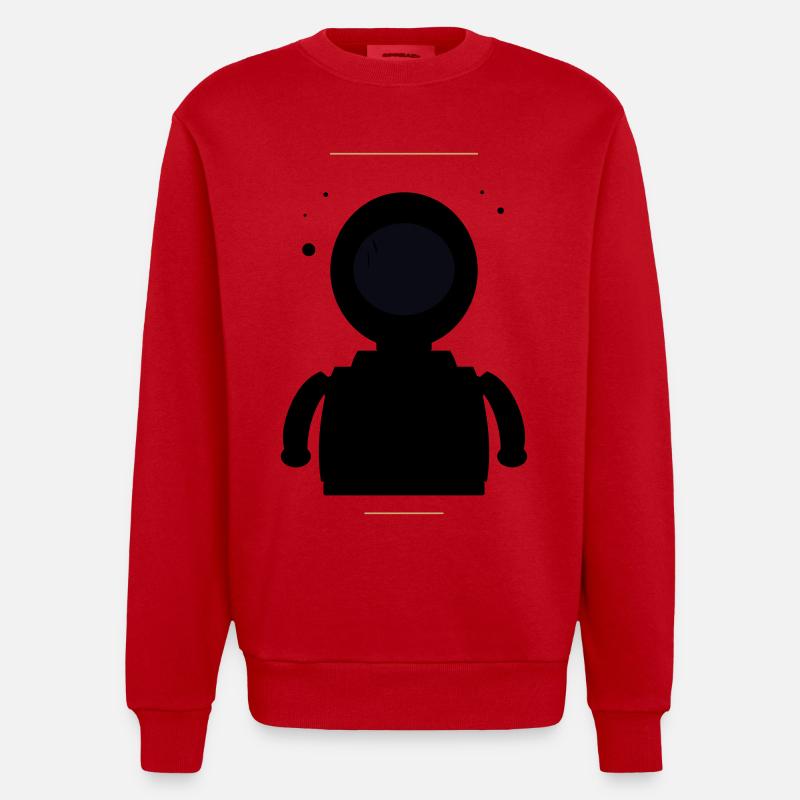 Minimalist Black Moon - Heavyweight Oversized Organic Crew Neck Made in EU - red