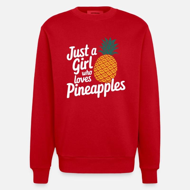 Ananas Fruit tropical hawaïen - Sweat bio épais oversize fabriqué en UE - rouge