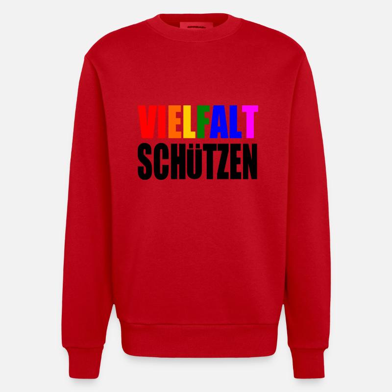 vielfalt schützen - Heavyweight Oversized Organic Crew Neck Made in EU - Rot