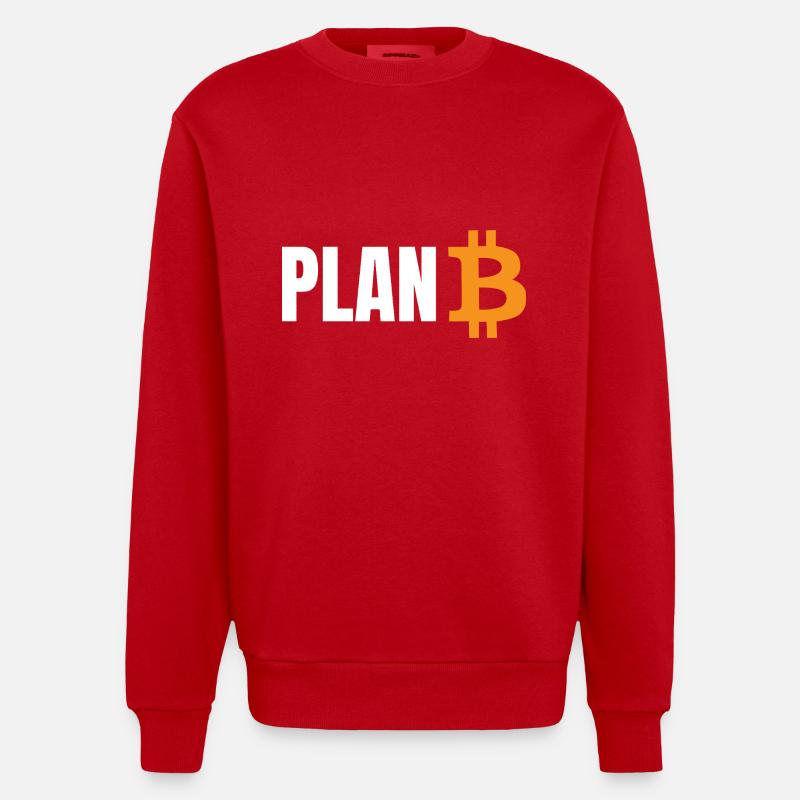 Plan B Bitcoin - Sweat bio épais oversize fabriqué en UE - rouge