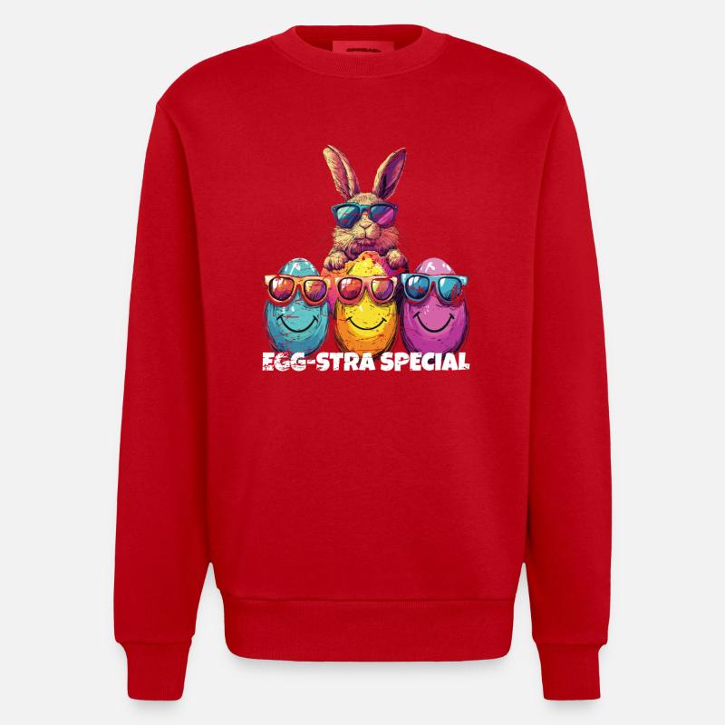 Egg-stra Spezial Ostereier - Heavyweight Oversized Organic Crew Neck Made in EU - Rot