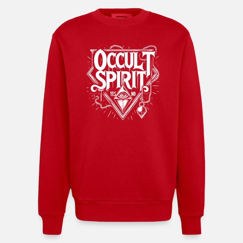 Knochen Logo Pendel 2 - Heavyweight Oversized Organic Crew Neck Made in EU - Rot
