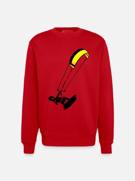 kite-surf - Heavyweight Oversized Organic Crew Neck Made in EU - red