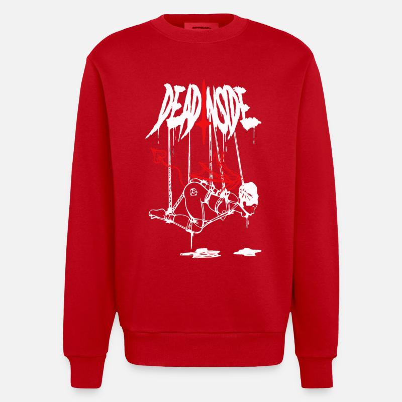 Abstract Fire Bolt - Heavyweight Oversized Organic Crew Neck Made in EU - red