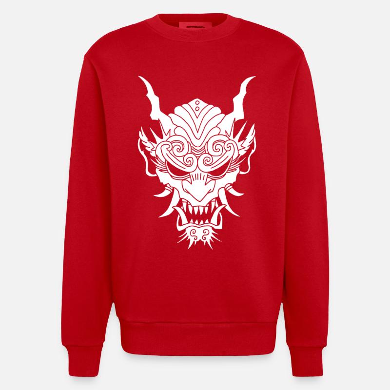 Démon gothique blanc - Sweat bio épais oversize fabriqué en UE - rouge