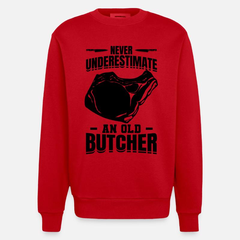Papy boucher - Sweat bio épais oversize fabriqué en UE - rouge
