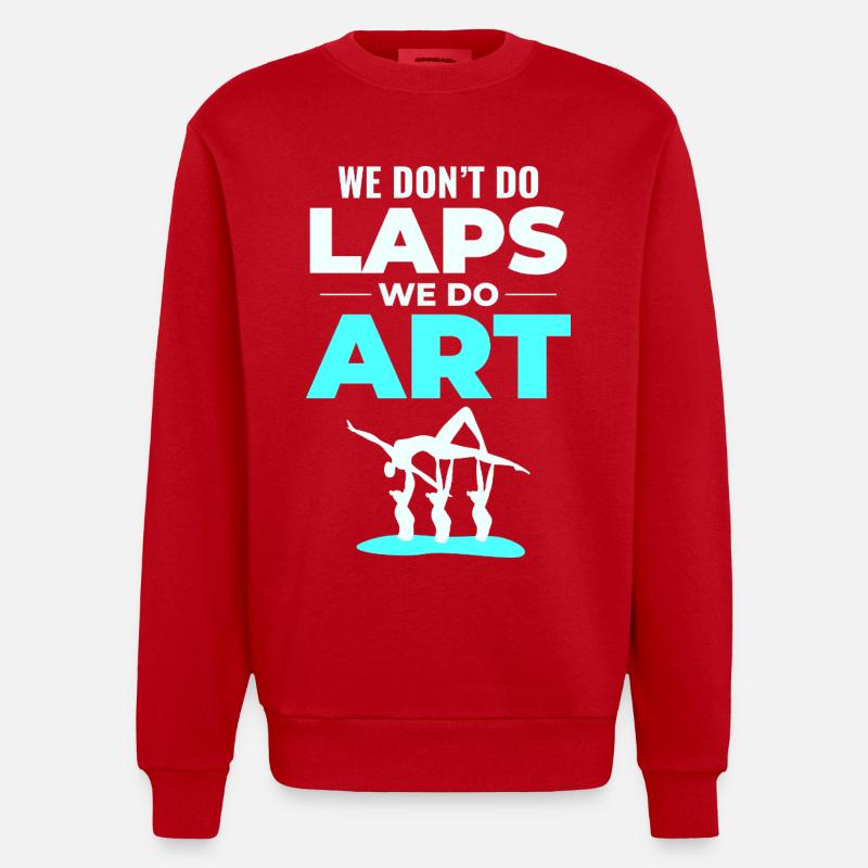 Dance Acrobat Illustration Synchronized Swimming - Heavyweight Oversized Organic Crew Neck Made in EU - red