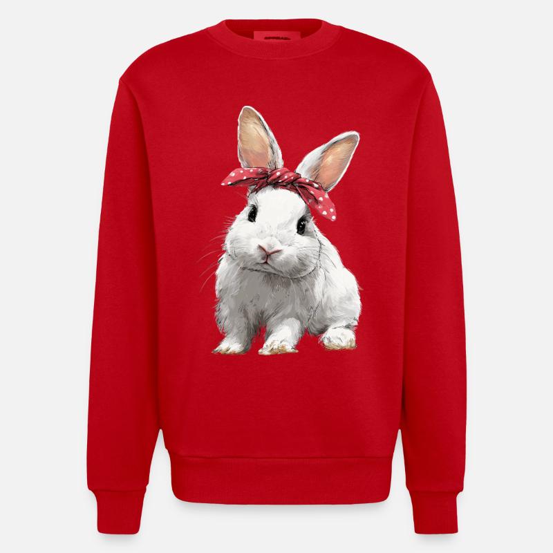 Nœud de lapin - Sweat bio épais oversize fabriqué en UE - rouge