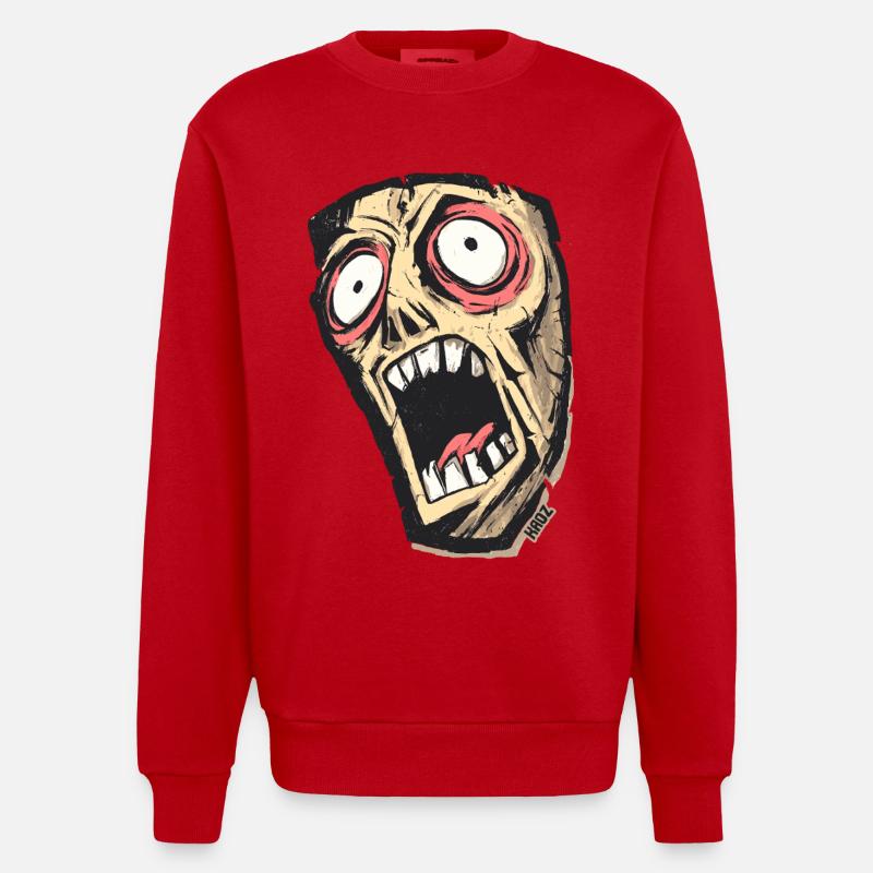 Crâne Hurlant Psychédélique - Sweat bio épais oversize fabriqué en UE - rouge