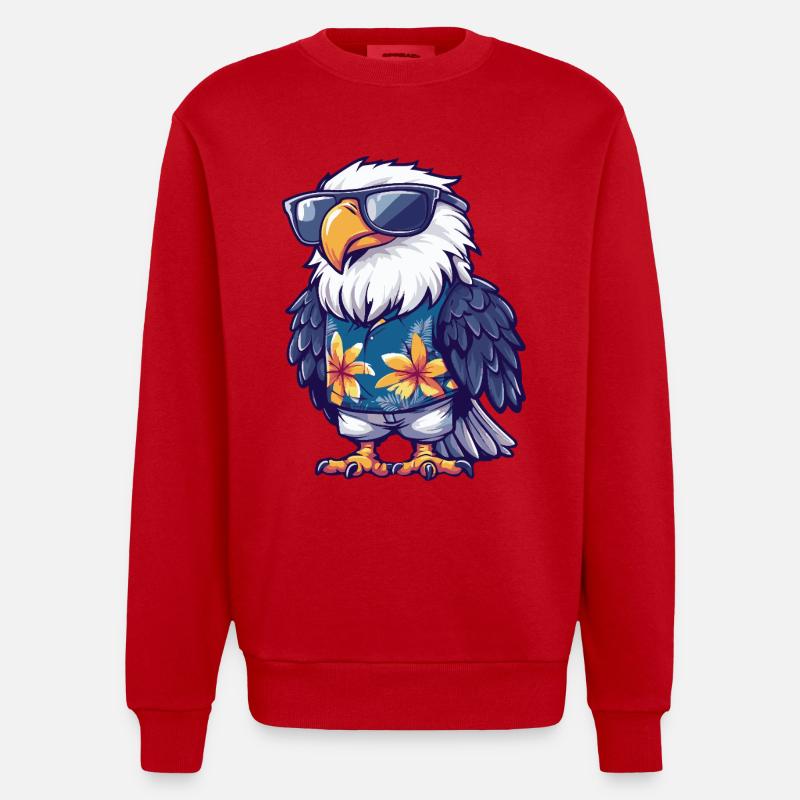Adler Comic Lustig Sommer - Heavyweight Oversized Organic Crew Neck Made in EU - Rot
