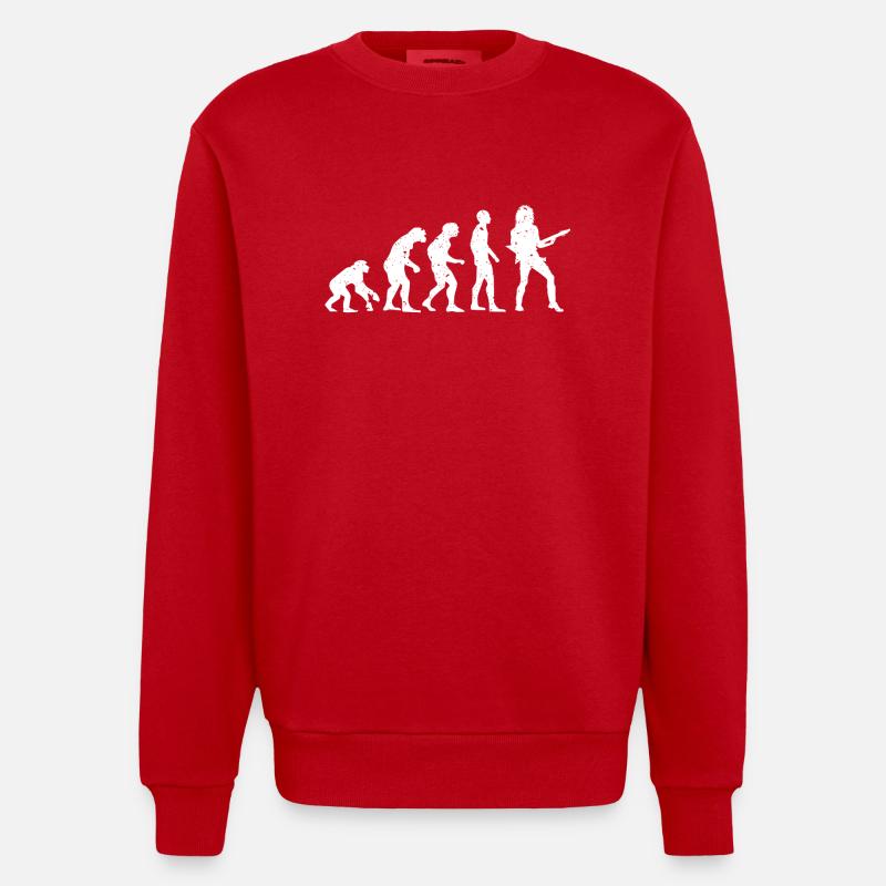 EVOLUTION GITARRIST! - Heavyweight Oversized Organic Crew Neck Made in EU - Rot