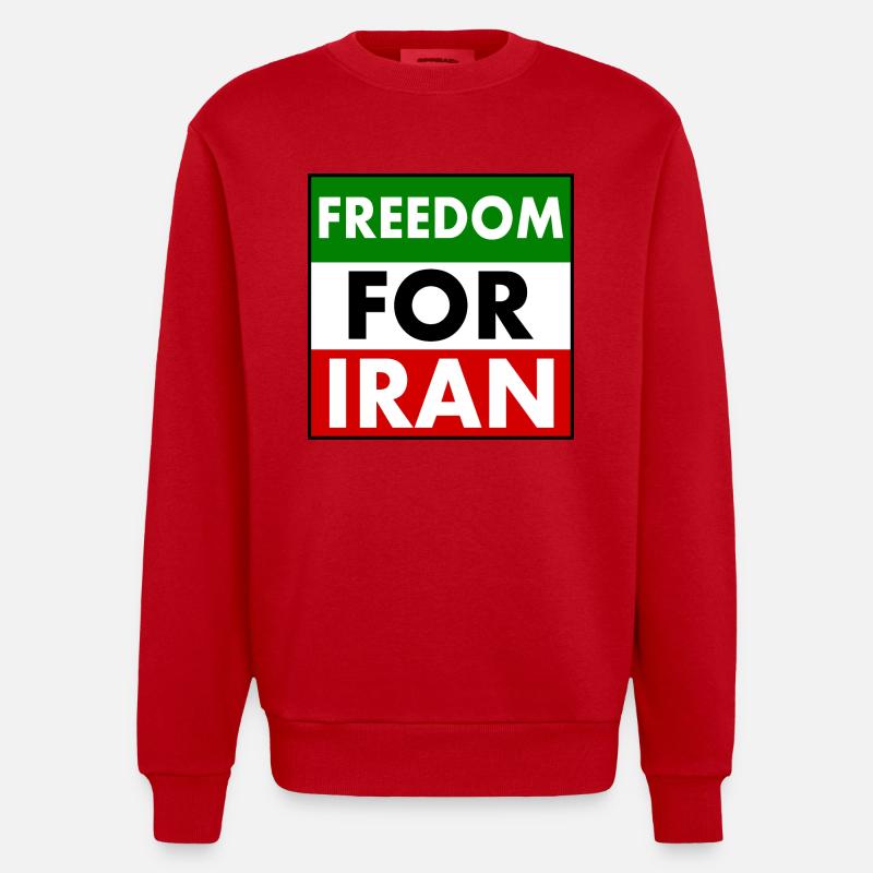 Freedom for iran - Sweat bio épais oversize fabriqué en UE - rouge