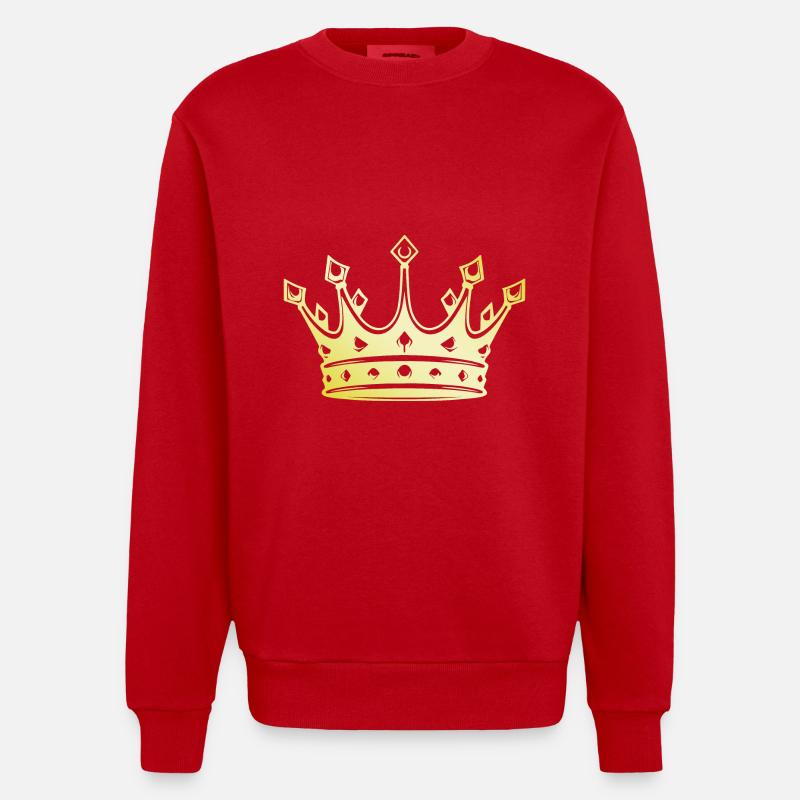 Couronne royale en or - Sweat bio épais oversize fabriqué en UE - rouge