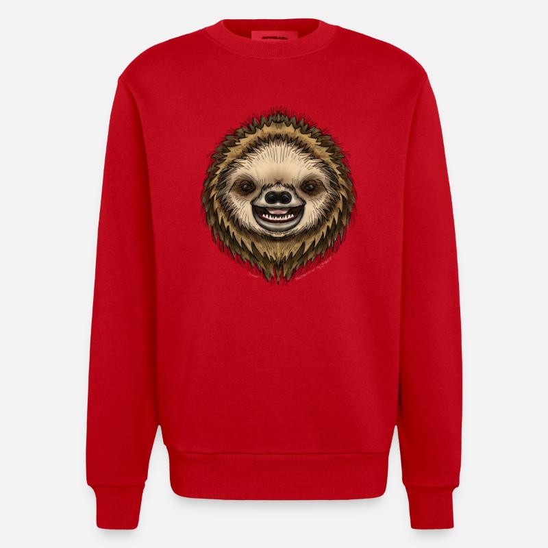 Simon Sloth von Jon Ball - Heavyweight Oversized Organic Crew Neck Made in EU - Rot