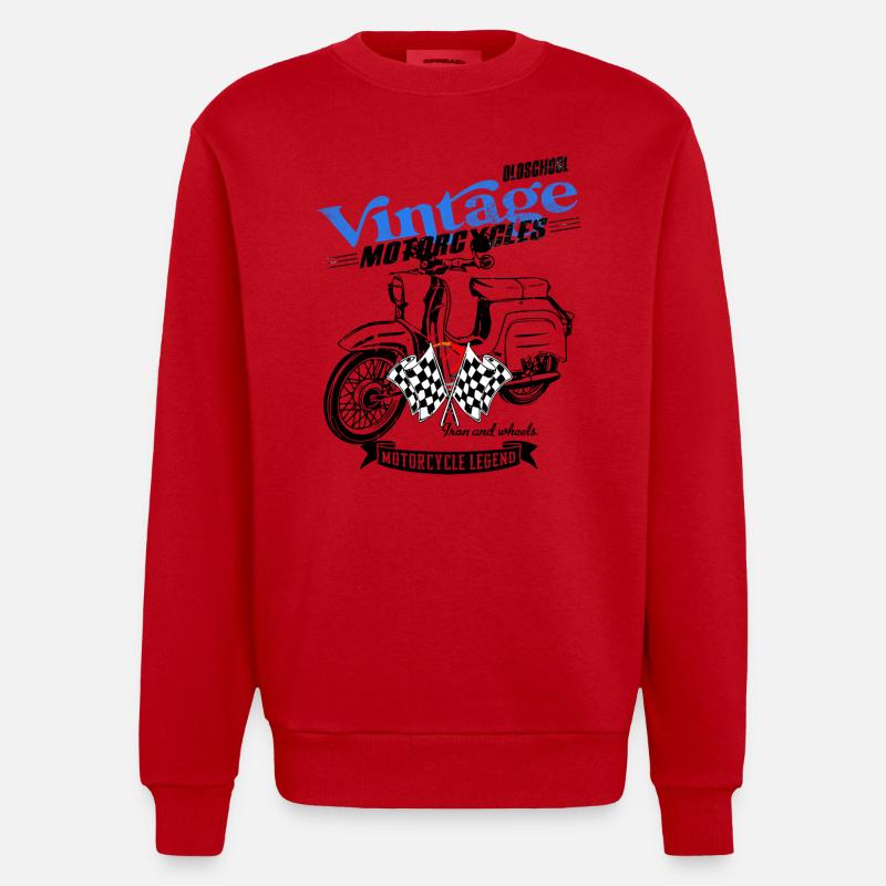 Simson Schwalbe RDA Cyclomoteur - Sweat bio épais oversize fabriqué en UE - rouge
