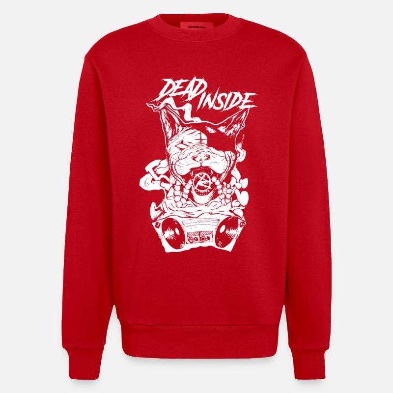 Graphiques Skull Rock Band - Sweat bio épais oversize fabriqué en UE - rouge