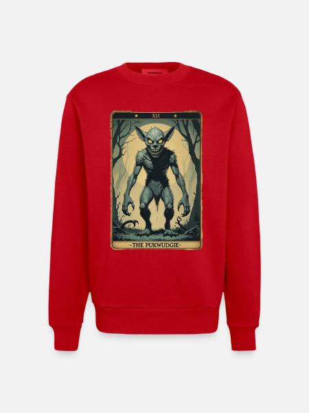 The Pukwudgie Mythological Creatures - Heavyweight Oversized Organic Crew Neck Made in EU - red