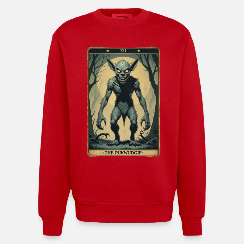 Les créatures mythologiques de Pukwudgie - Sweat bio épais oversize fabriqué en UE - rouge