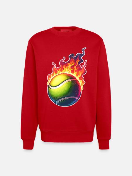 Tennis - Heavyweight Oversized Organic Crew Neck Made in EU - red