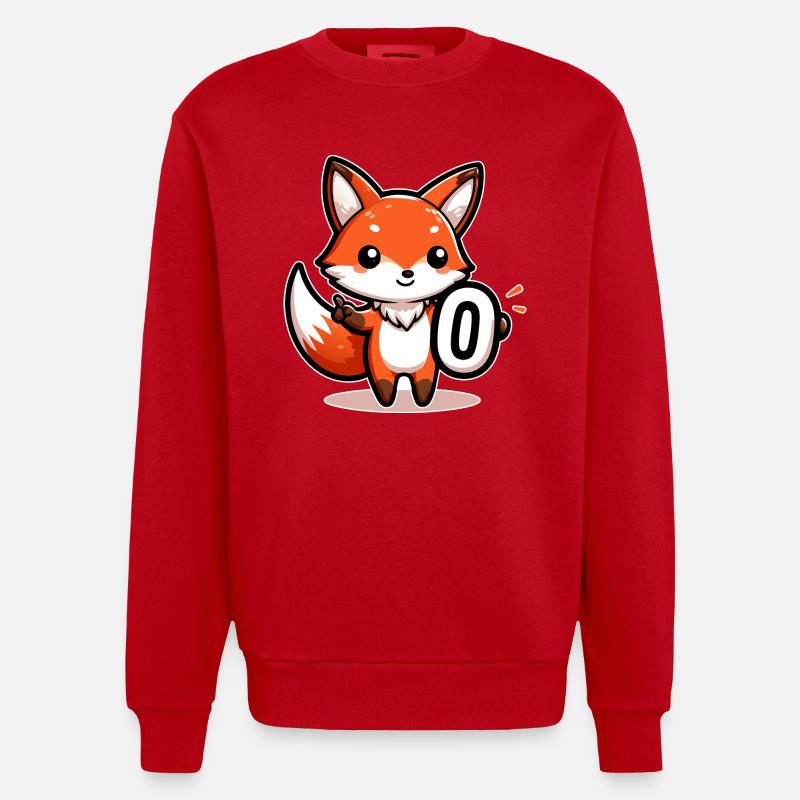 Entzückender Zero Fox Left - Heavyweight Oversized Organic Crew Neck Made in EU - Rot