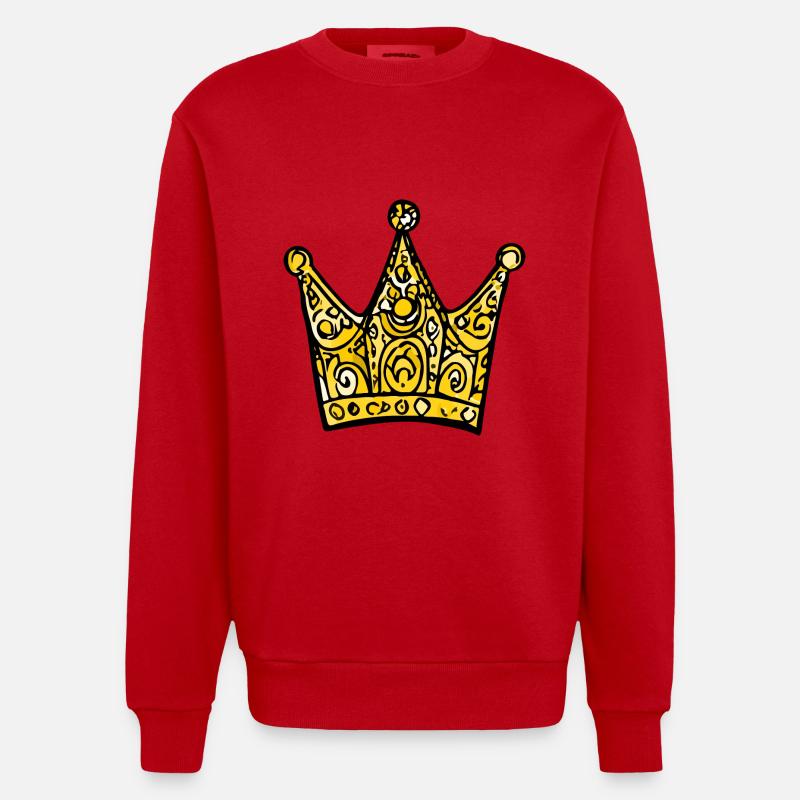 Icône de dessin de couronne - Sweat bio épais oversize fabriqué en UE - rouge