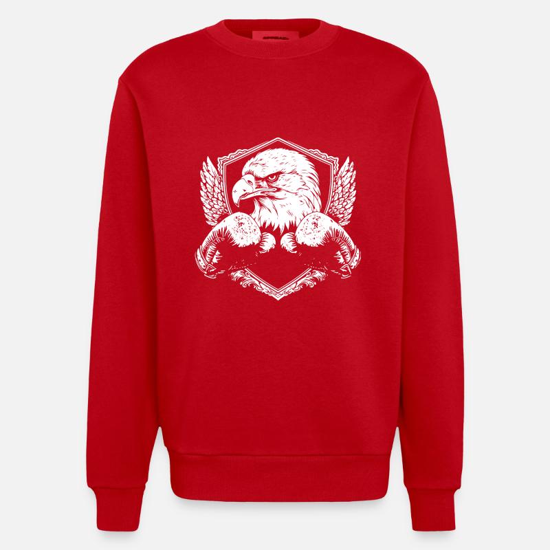 Eagle Boxer Fighter - Sweat bio épais oversize fabriqué en UE - rouge