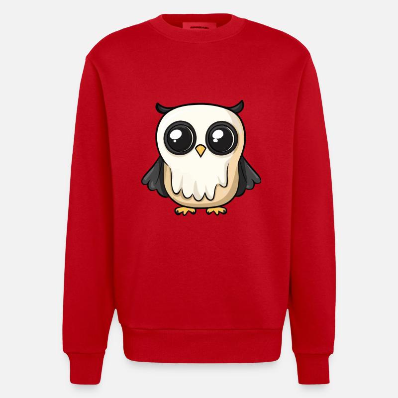 Eule Halloween Comic Geist - Heavyweight Oversized Organic Crew Neck Made in EU - Rot