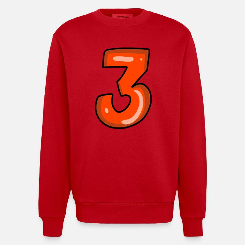3 rot - Heavyweight Oversized Organic Crew Neck Made in EU - Rot
