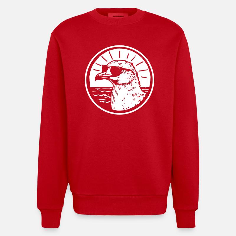 Möwe - Heavyweight Oversized Organic Crew Neck Made in EU - Rot