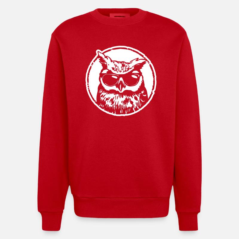 Hibou - Sweat bio épais oversize fabriqué en UE - rouge