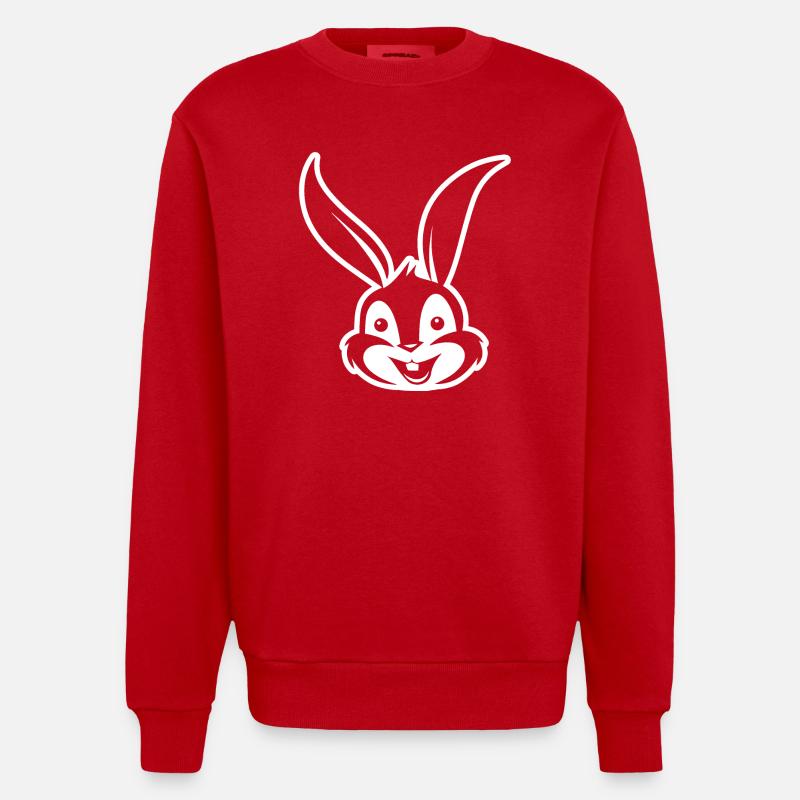 Rabbit Rabbit - Heavyweight Oversized Organic Crew Neck Made in EU - red