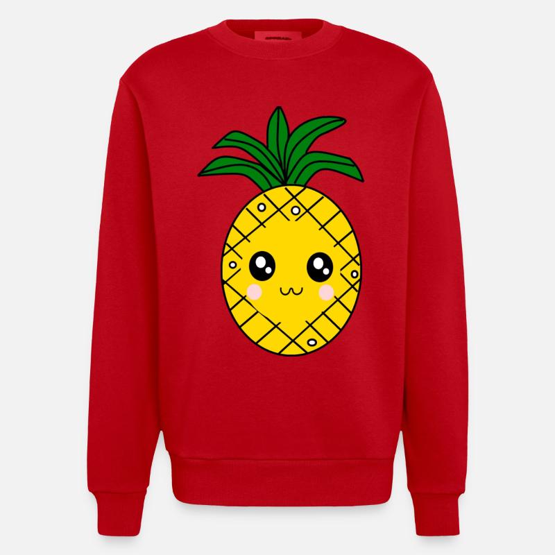 Fasching, Karneval, Kostüm, Ananas - Heavyweight Oversized Organic Crew Neck Made in EU - Rot