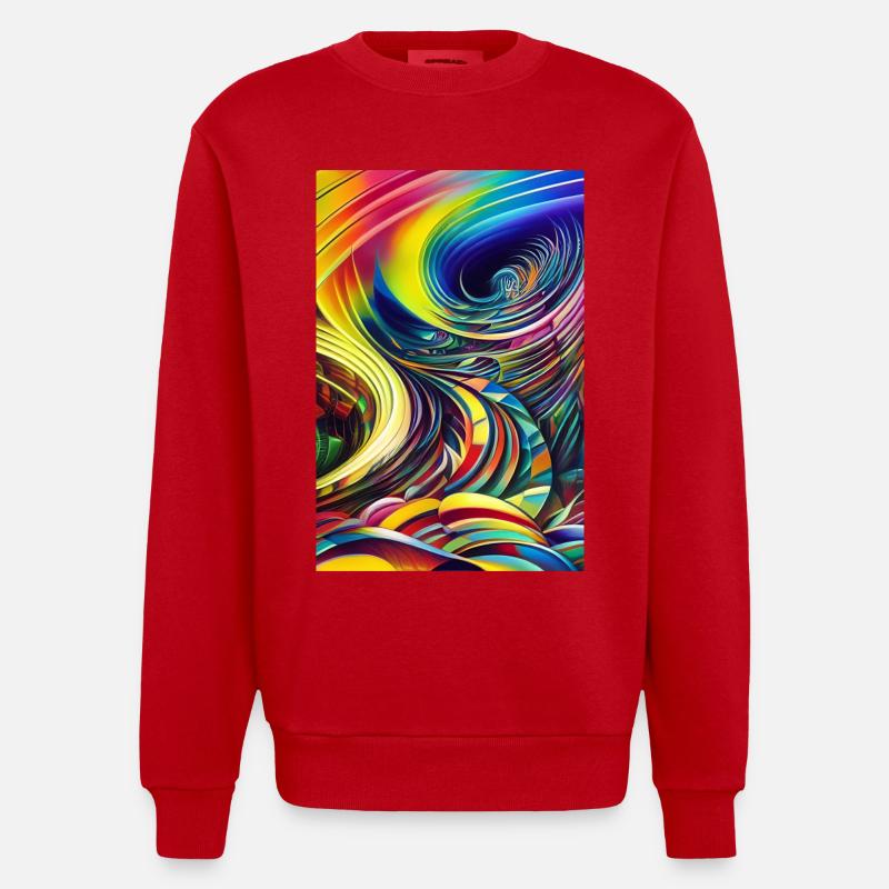 Abstrakte Kunst - Heavyweight Oversized Organic Crew Neck Made in EU - Rot