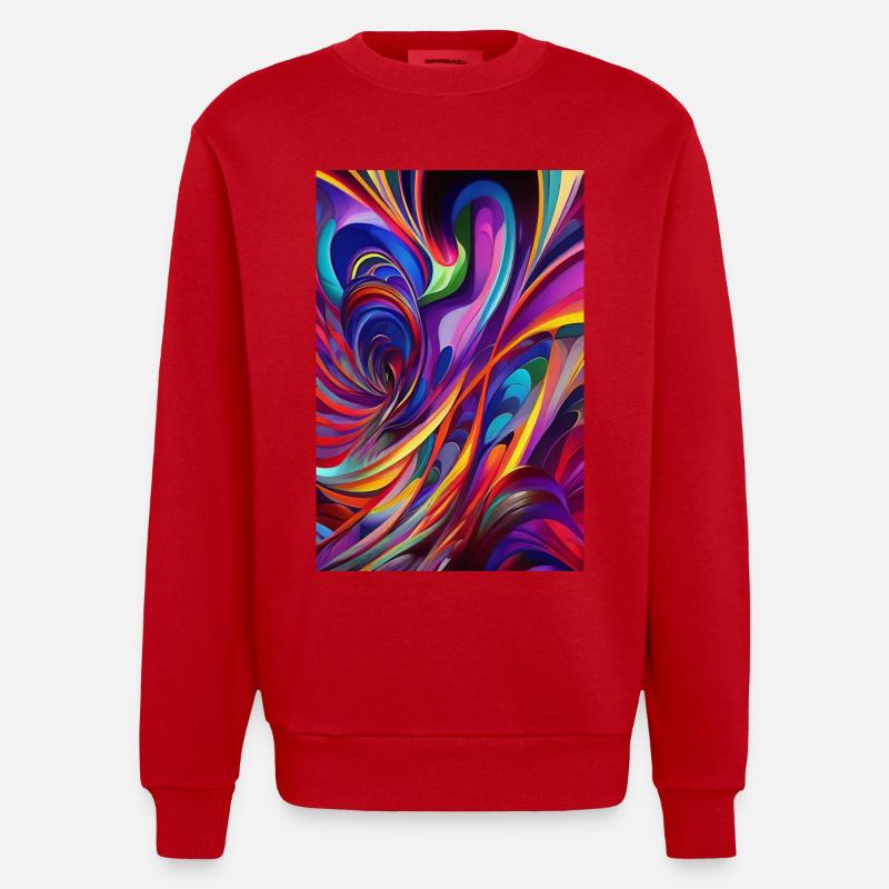 Abstrakte Kunst - Heavyweight Oversized Organic Crew Neck Made in EU - Rot
