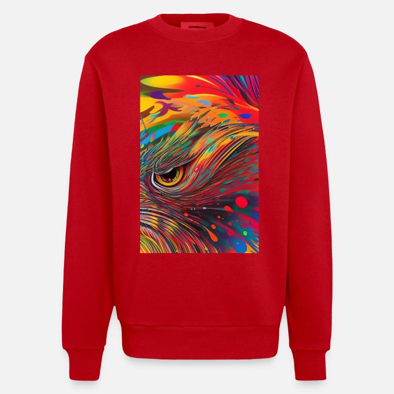 Abstrakte Kunst - Heavyweight Oversized Organic Crew Neck Made in EU - Rot