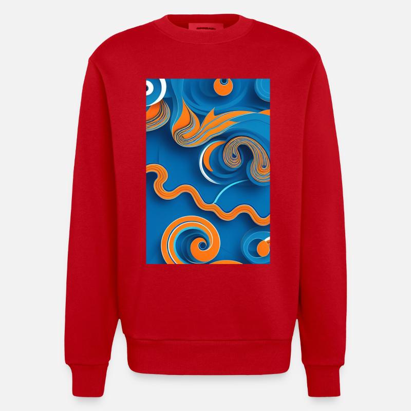 Abstrakte Kunst - Heavyweight Oversized Organic Crew Neck Made in EU - Rot