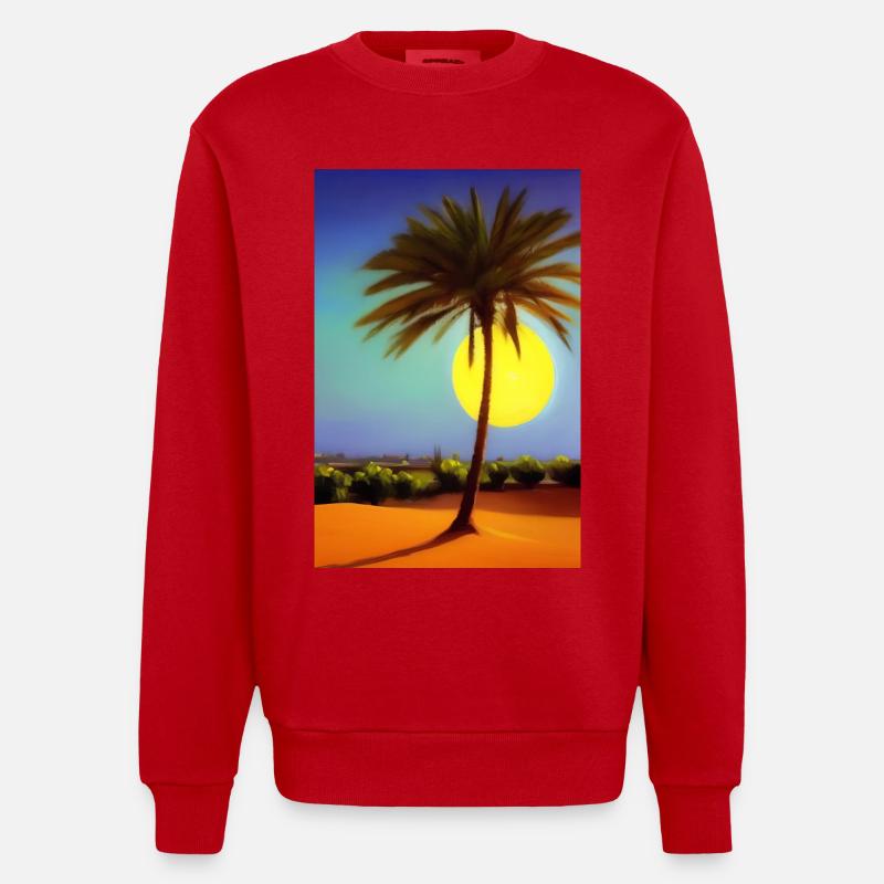 Arabische Wüste - Heavyweight Oversized Organic Crew Neck Made in EU - Rot