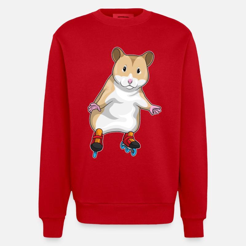 Hamster Inline skating Inline skates - Heavyweight Oversized Organic Crew Neck Made in EU - Rot
