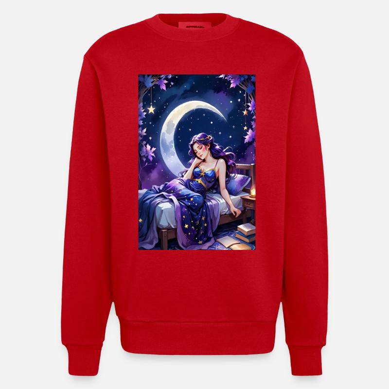 Lesen und Einschlafen - Heavyweight Oversized Organic Crew Neck Made in EU - Rot