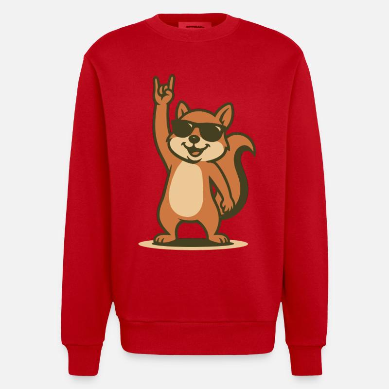 Rock’n’Roll Nussknacker - Heavyweight Oversized Organic Crew Neck Made in EU - Rot