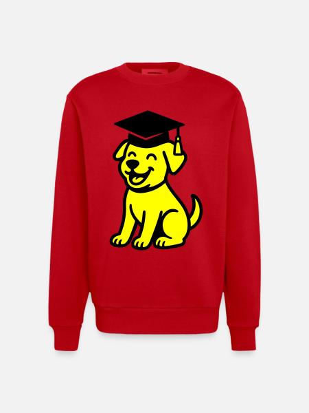 Bachelor Dog / Diploma Dog - Heavyweight Oversized Organic Crew Neck Made in EU - red