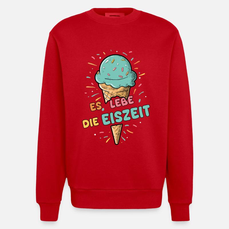 Es lebe die Eiszeit - Eiskugel - Sweat bio épais oversize fabriqué en UE - rouge