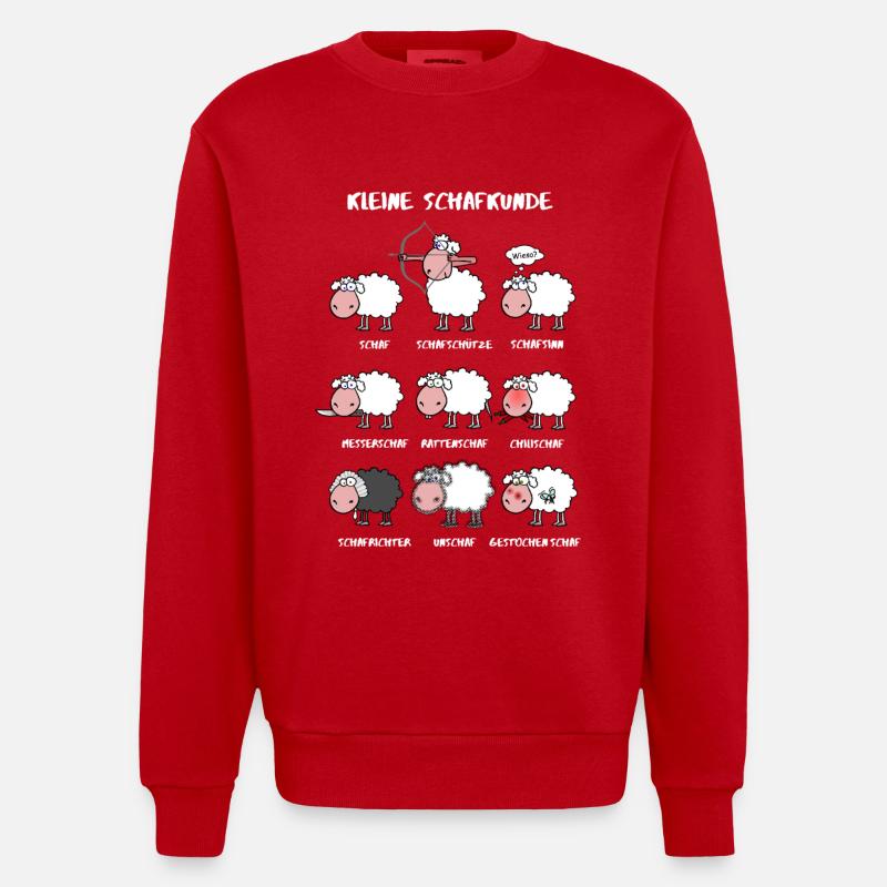 Un peu de connaissances moutons - Sweat bio épais oversize fabriqué en UE - rouge