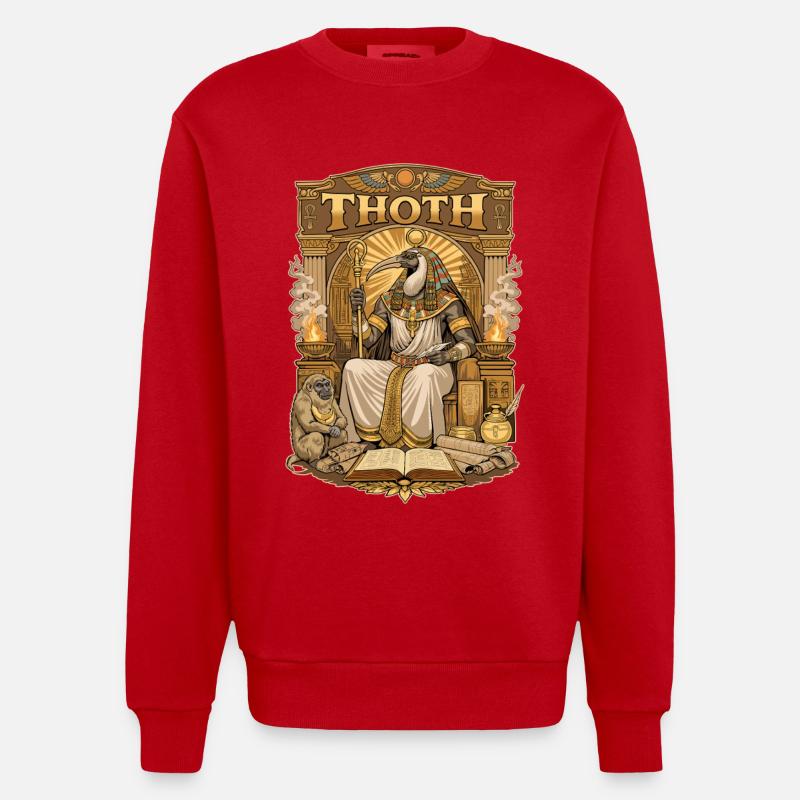 Trône de THOTH - Sweat bio épais oversize fabriqué en UE - rouge