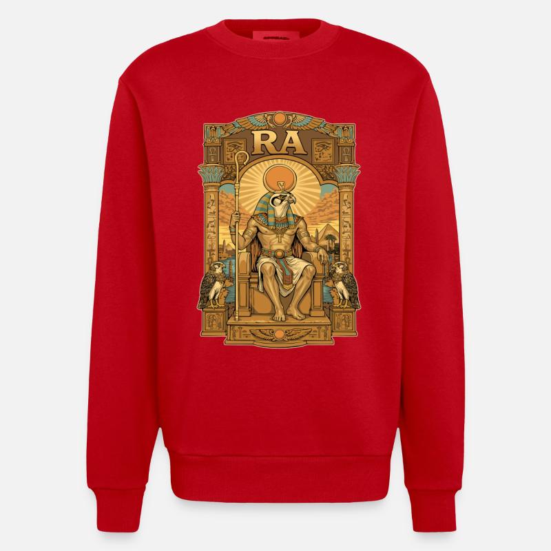RA Thron - Heavyweight Oversized Organic Crew Neck Made in EU - Rot